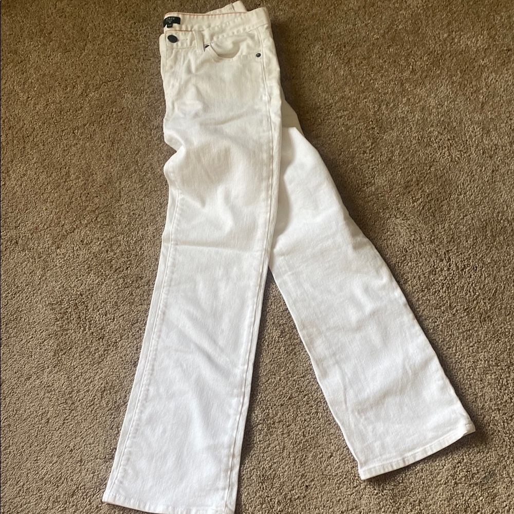 White Straight-Leg Jeans